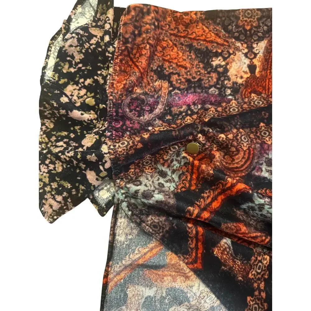 Soft Surroundings Nigella Velvet Ruana Kimono Shawl NWT One Size Boho Burnout